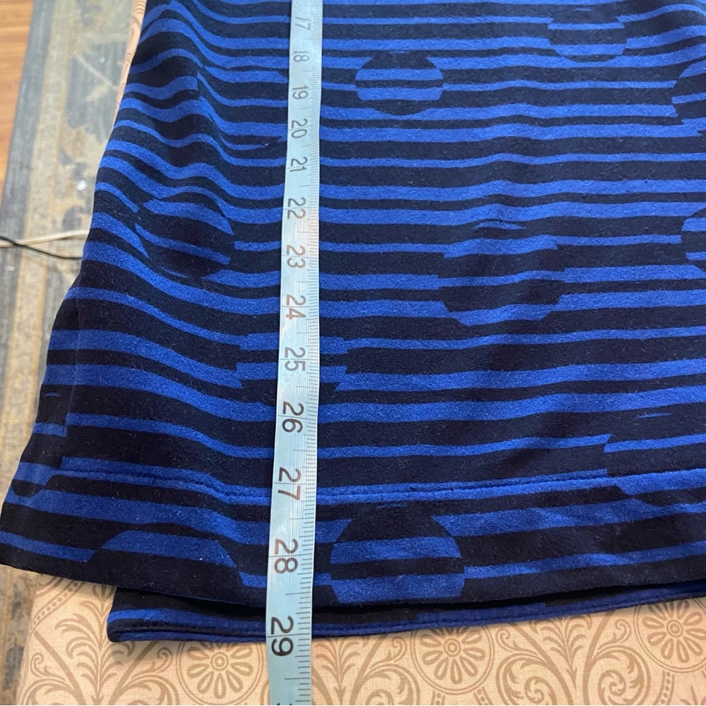 Chico's Zenergy Geometric Black Blue Striped Long Sleeve Top Tunic Shirt Blouse - Picture 3 of 8